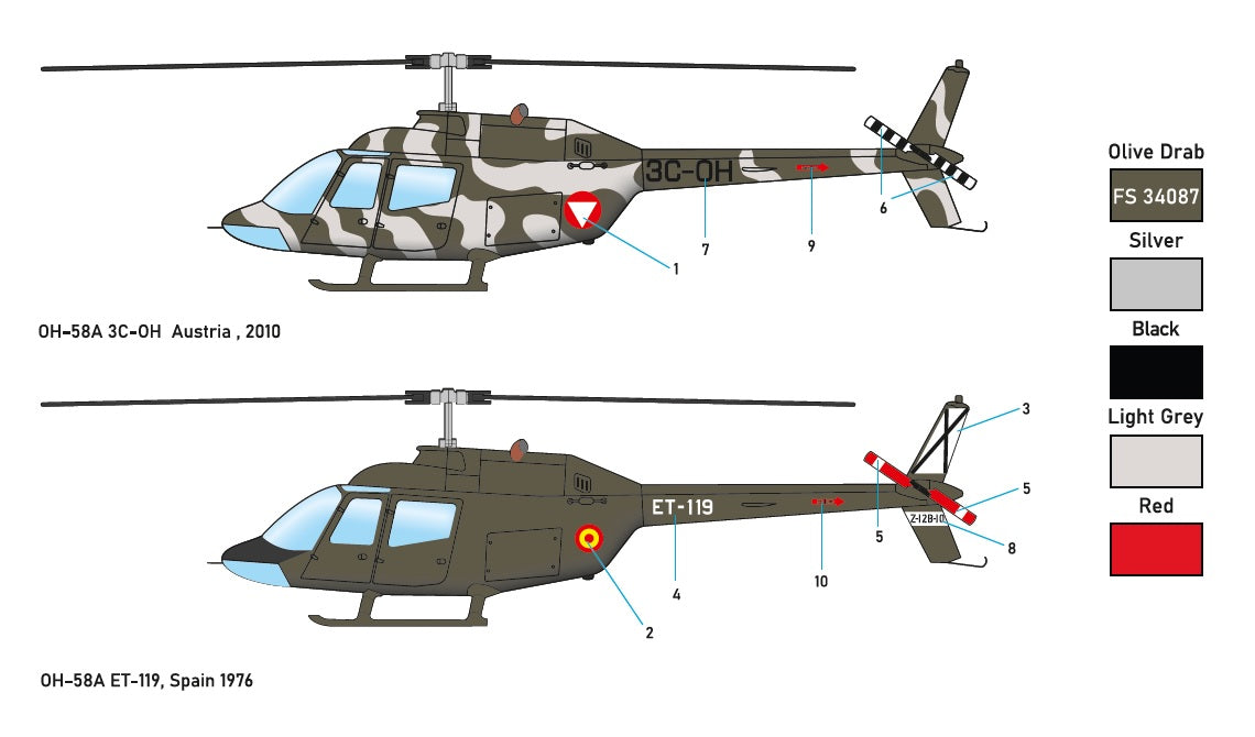 Miniwing-Plastic MINI368 Bell OH-58A Kiowa Over Europe 1:144