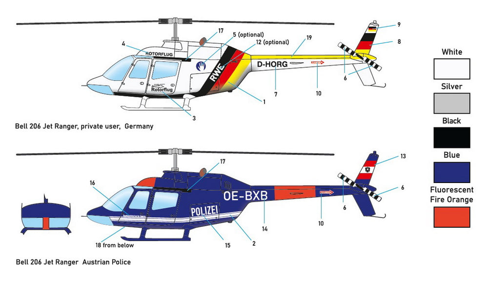 Miniwing-Plastic MINI369 Bell 206 Jet Ranger Civilian 1:144