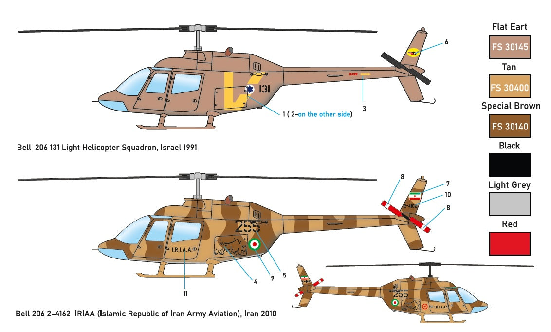 Miniwing-Plastic MINI370 Bell OH-58A Kiowa Middle East 1:144