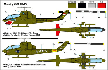 Miniwing-Plastic MINI371 1:144 Bell AH-1G COBRA in Vietnam War
