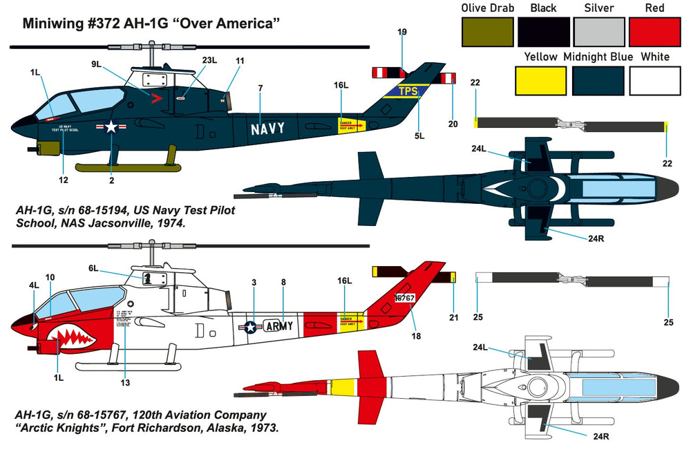 Miniwing-Plastic MINI372 1:144 Bell AH-1G COBRA over America