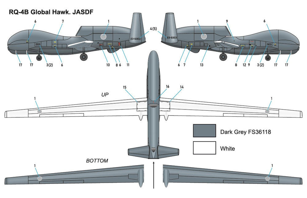 Miniwing-Plastic MINI374 1:144 Northrop Grumman RQ-4B GLOBAL HAWK / JASDF