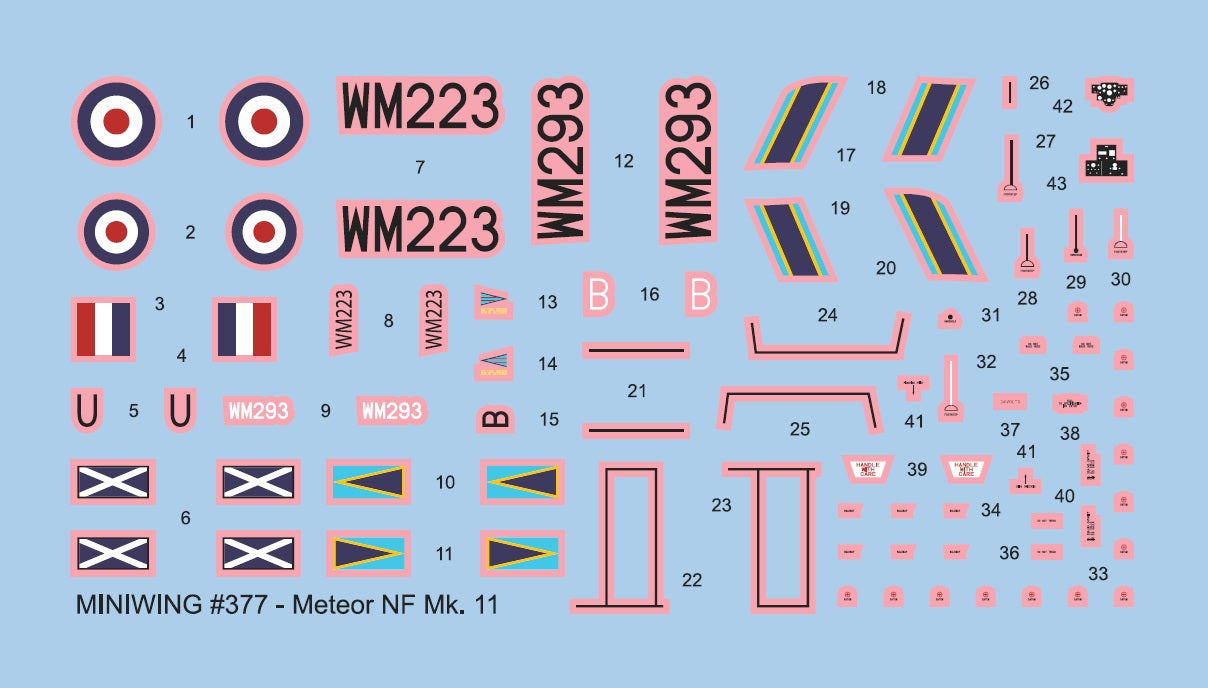 Miniwing-Plastic MINI377 Gloster Meteor NF.11 RAF 1:144