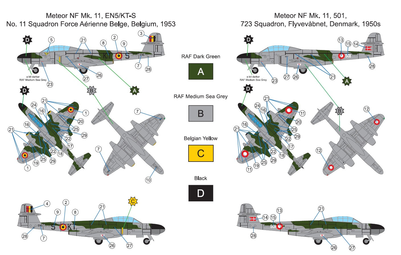 Miniwing-Plastic MINI378 Gloster Meteor NF.11 NATO Users 1:144