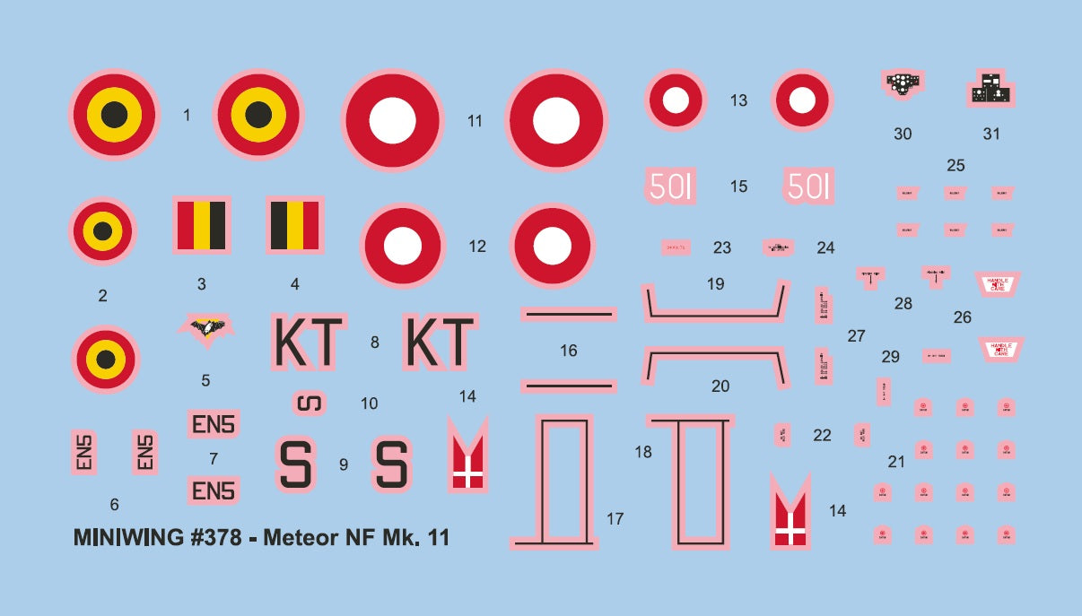 Miniwing-Plastic MINI378 Gloster Meteor NF.11 NATO Users 1:144