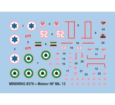 Miniwing-Plastic MINI379 Gloster Meteor NF.13 Israel/Syria 1:144
