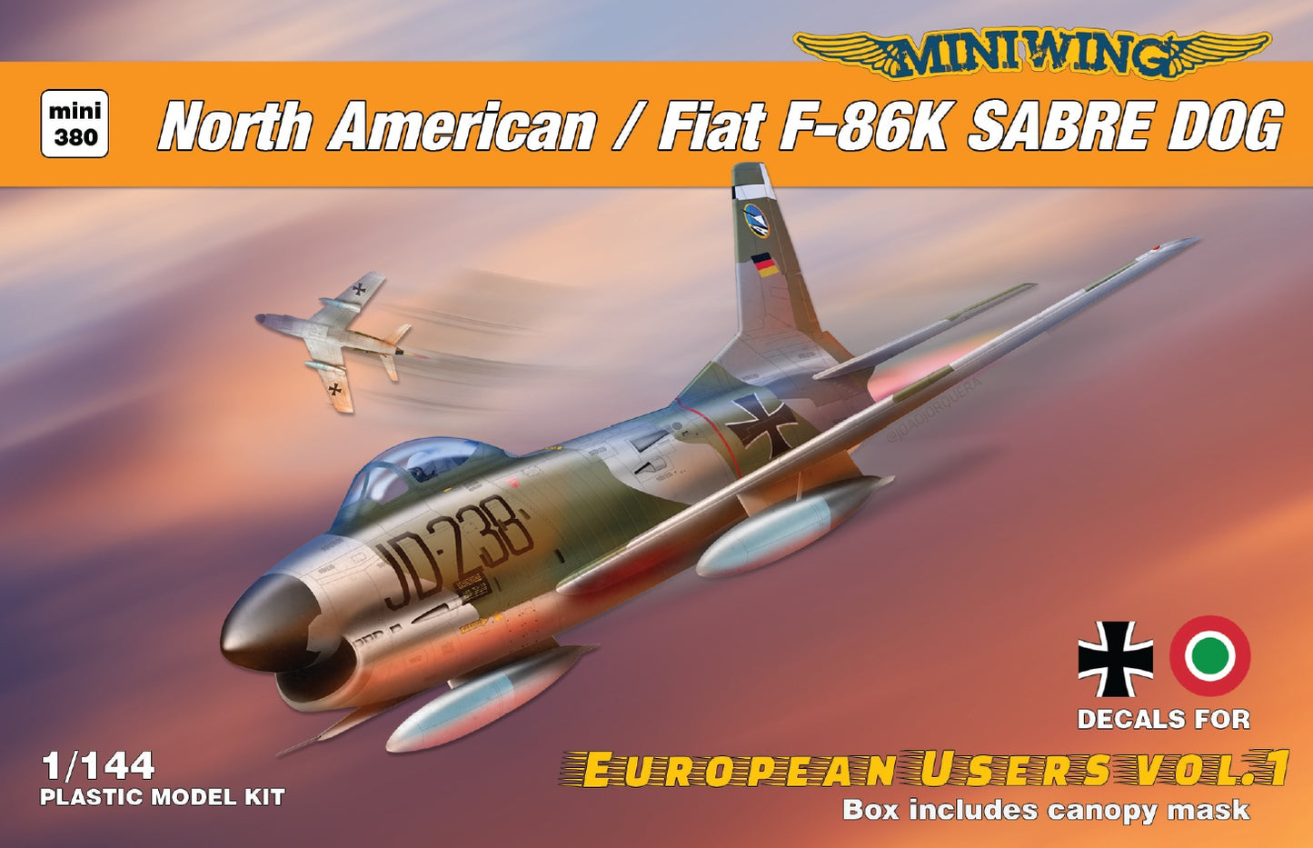 Miniwing-Plastic MINI380 1:144 North-American/Fiat F-86K SABRE DOG