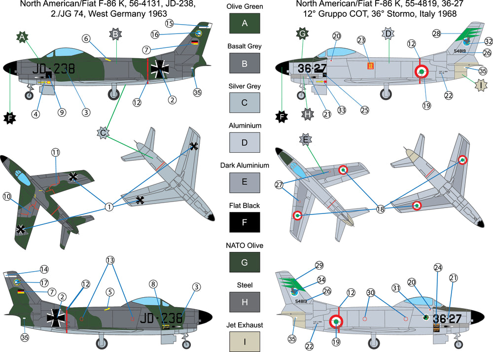 Miniwing-Plastic MINI380 1:144 North-American/Fiat F-86K SABRE DOG