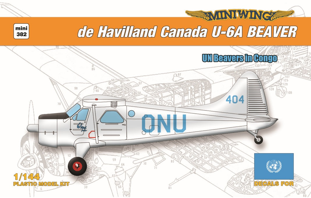Miniwing-Plastic MINI382 DHC U-6A UN Congo Service 1:144