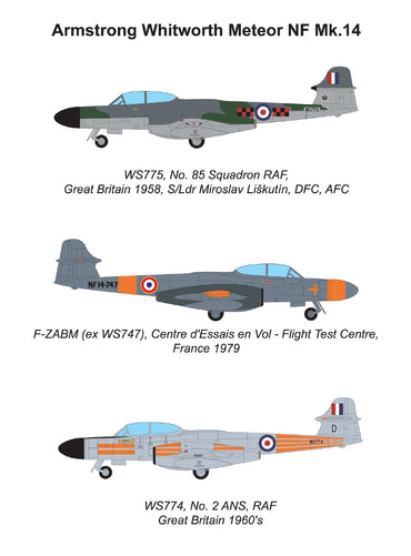 Miniwing MINI384 1:144 Meteor NF.14 RAF + Armee de l’Air