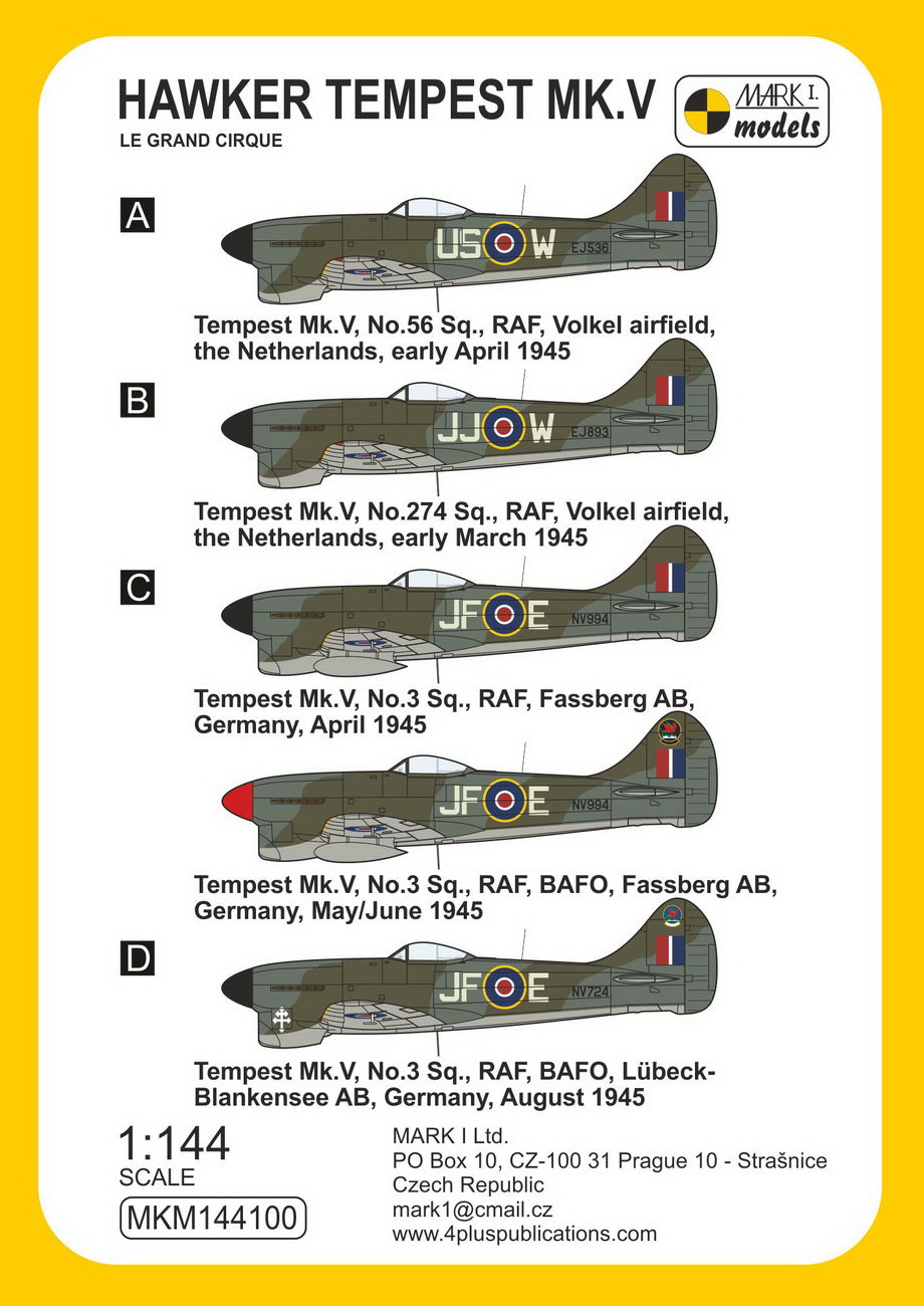 Mark I Models MKM144100 1:144 Hawker Tempest Mk.V 'Le grand cirque'