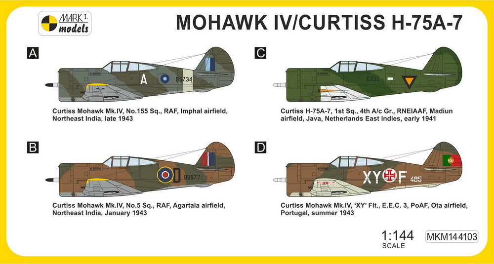 Mark I Models MKM144103 1:144 Mohawk IV/H-75A-7 'Overseas Service'