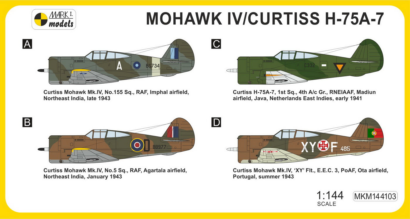 Mark I Models MKM144103 1:144 Mohawk IV/H-75A-7 'Overseas Service'