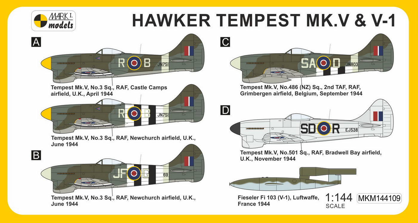 Mark I Models MKM144109 1:144 Hawker Tempest Mk.V series 1/2 'Doodlebug Chaser'