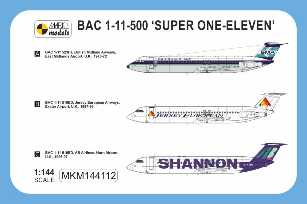 Mark I Models MKM144112 BAC 1-11-500 British Midland/Jersey 1:144