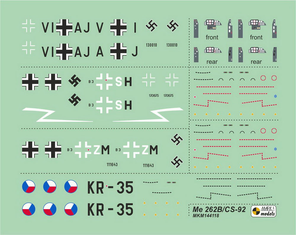 Mark I Models MKM144118 1:144 Messerschmitt Me-262B Schwalbe 'Jet Trainer'