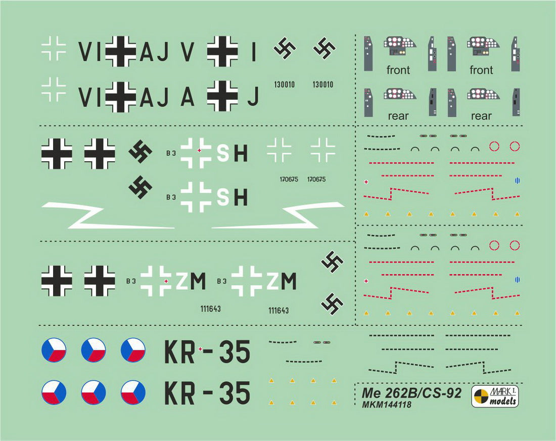 Mark I Models MKM144118 1:144 Messerschmitt Me-262B Schwalbe 'Jet Trainer'