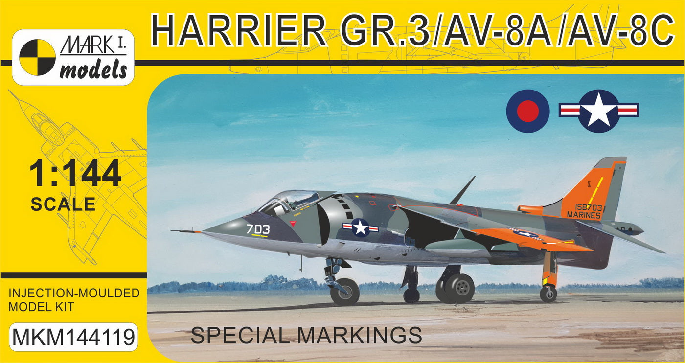 Mark I Models MKM144119 Harrier GR.3/AV-8A/C Special Marks 1:144