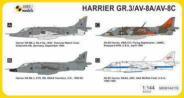 Mark I Models MKM144119 Harrier GR.3/AV-8A/C Special Marks 1:144