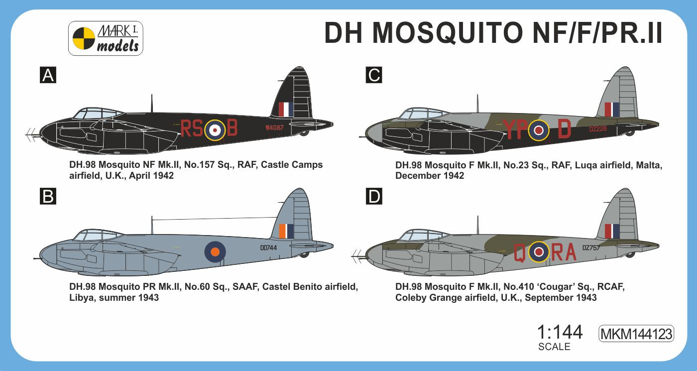 Mark I Models MKM144123 Mosquito NF/F/PR.II Intruder 1:144