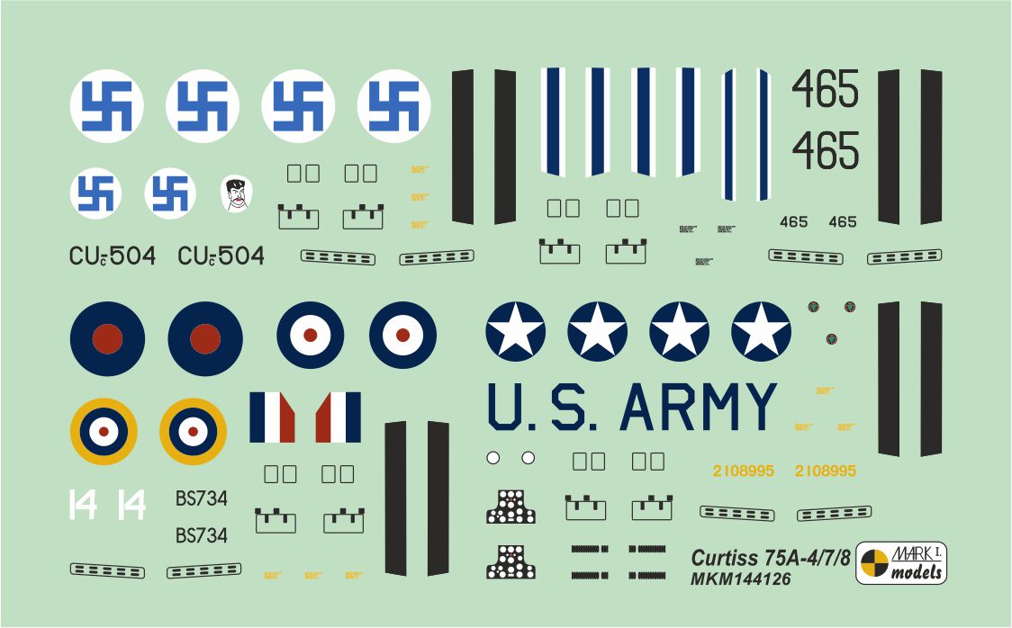 Mark I Models MKM144126 1:144 Curtiss H-75A-4/A-8/P-36G 'Late Hawks'