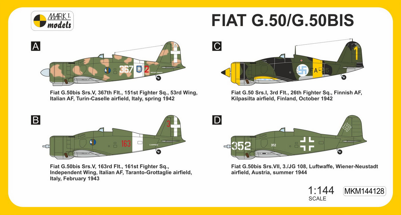 Mark I Models MKM144128 1:144 Fiat G.50/50bis 'Italian Arrow'
