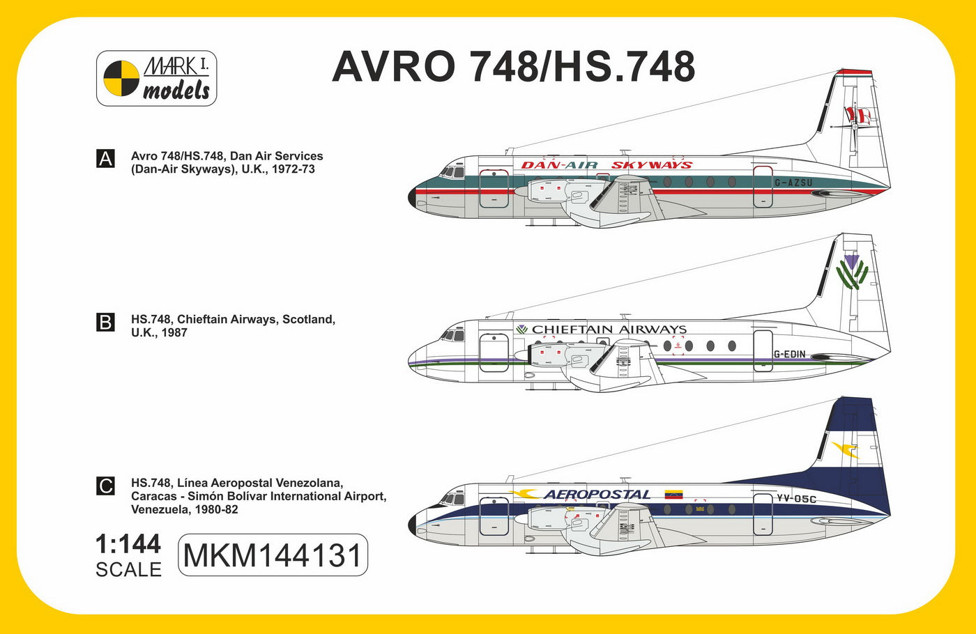 Mark I Models MKM144131 1:144 Hawker-Siddeley HS.748 'The Budgie'