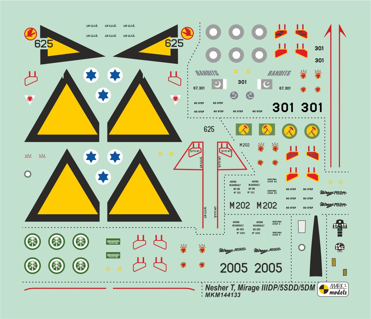 Mark I Models MKM144133 Mirage IIIDP/5SDD Asia & Africa 1:144