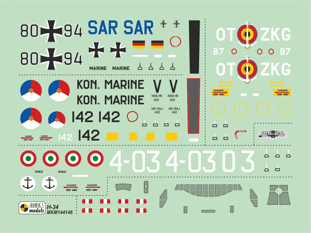 Mark I Models MKM144146 1:144 Sikorsky H-34 'In Europe' 1 kit included, boxed.