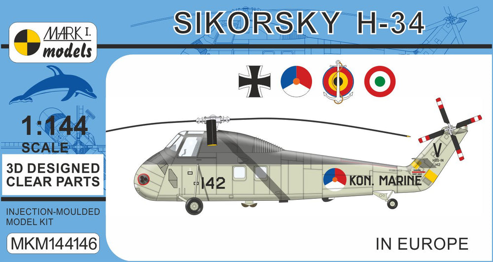 Mark I Models MKM144146 1:144 Sikorsky H-34 'In Europe' 1 kit included, boxed.