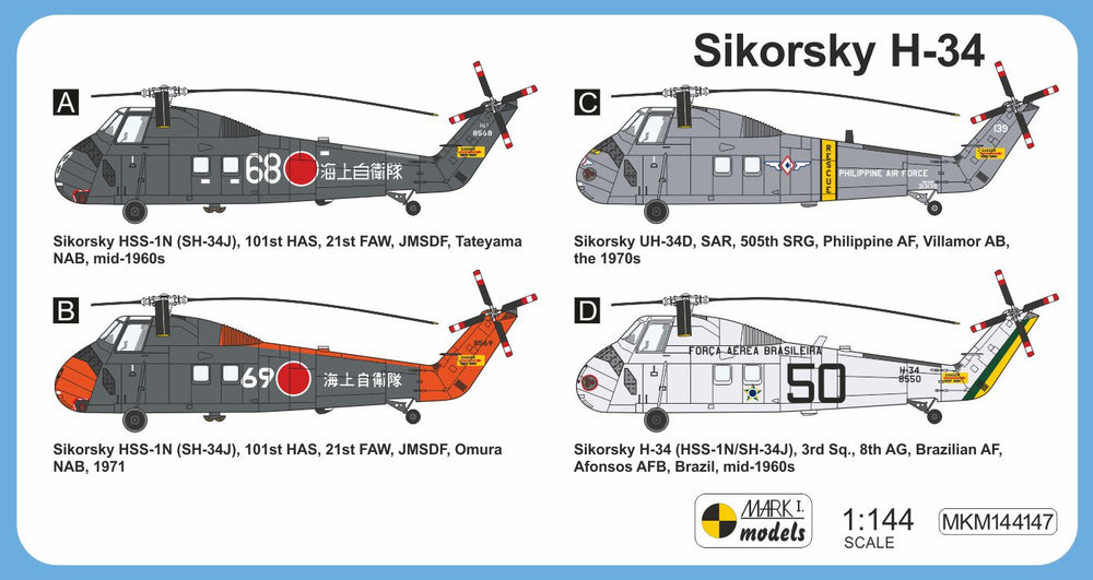 Mark I Models MKM144147 1:144 Sikorsky H-34 Around the World 1 kit incl. boxed