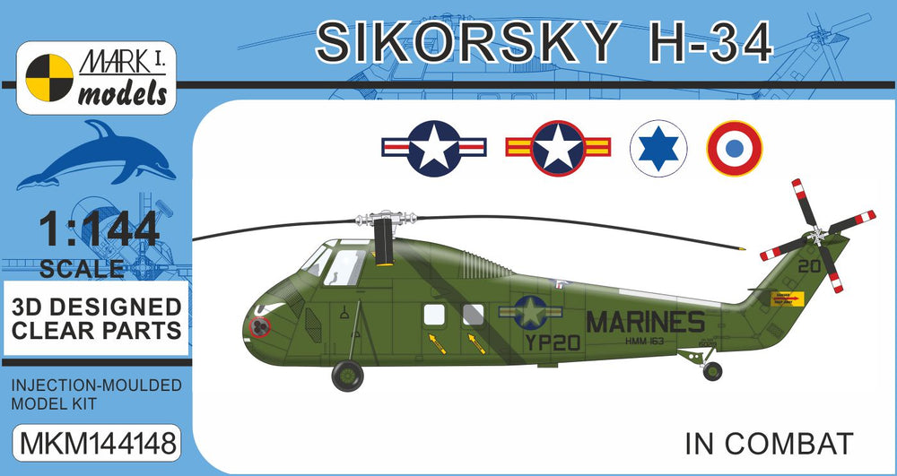 Mark I Models MKM144148 1:144 Sikorsky H-34 'In Combat' 1 kit included, boxed.