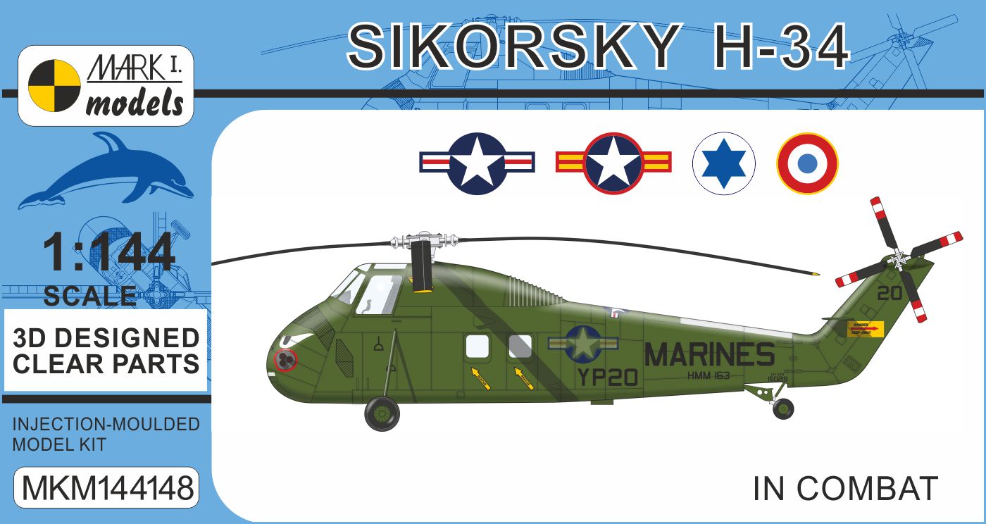 Mark I Models MKM144148 1:144 Sikorsky H-34 'In Combat' 1 kit included, boxed.