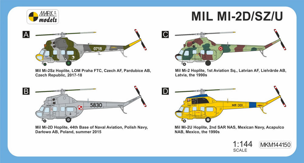 Mark I Models MKM144150 1:144 Mil Mi-2 Hoplite 'Around the World'