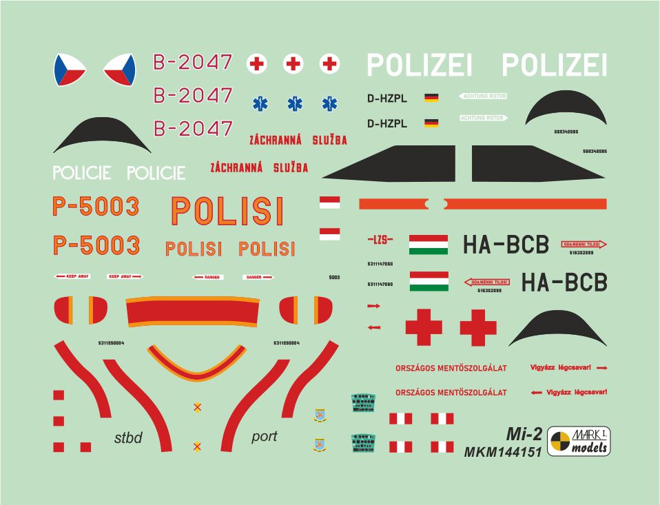 Mark I Models MKM144151 1:144 Mil Mi-2 Hoplite 'Police and Medical Service'
