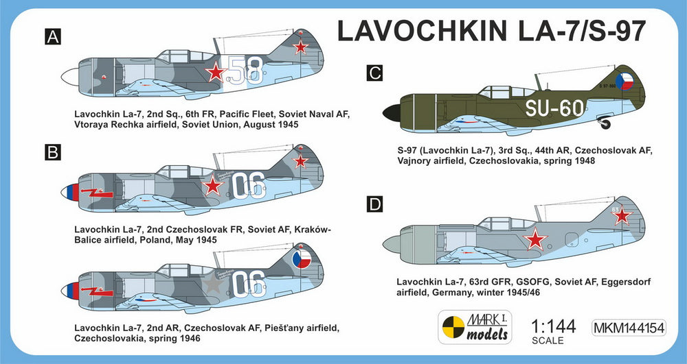 Mark I Models MKM144154 1:144 Lavochkin La-7/S-97 'Post-war Service'