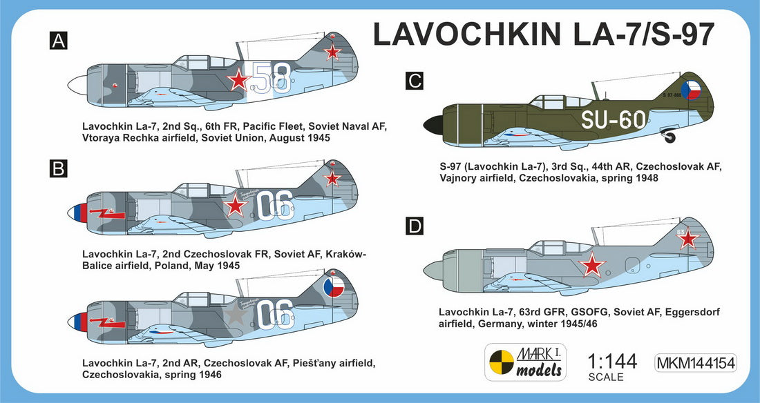 Mark I Models MKM144154 1:144 Lavochkin La-7/S-97 'Post-war Service'