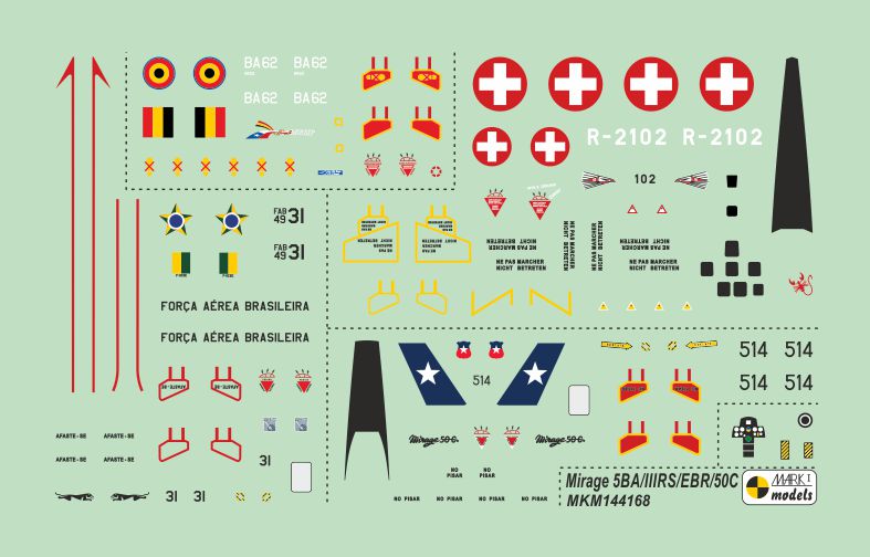 Mark I Models MKM144168L 1:144 Dassault_Mirage III & 5 'Canards' bagged