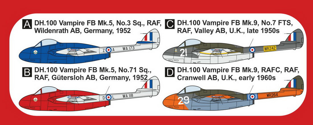 Mark I Models MKM144171L Vampire FB.5/9 Special Schemes 1:144