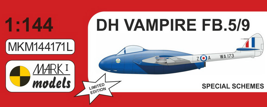 Mark I Models MKM144171L Vampire FB.5/9 Special Schemes 1:144