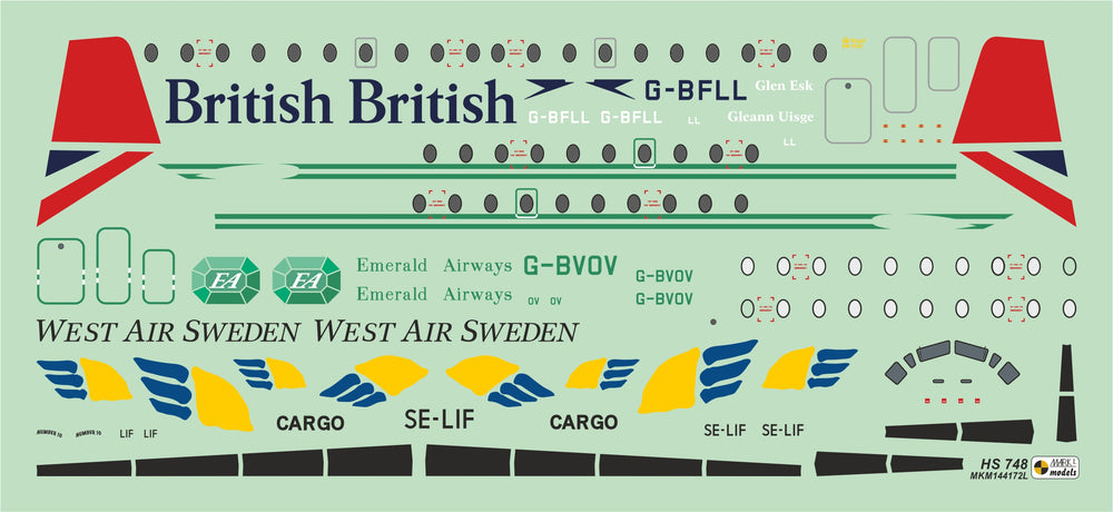Mark I Models MKM144172L HS.748/BAe.748 Civilian Skies 1:144