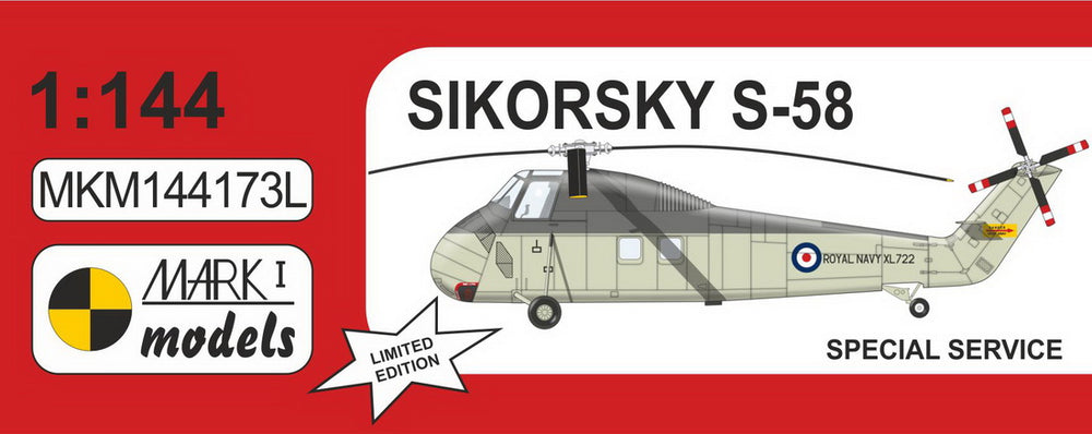 Mark I Models MKM144173L Sikorsky H-34 Special Service 1:144
