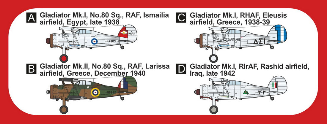 Mark I Models MKM144176L Gloster Gladiator Med/Mid East 1:144