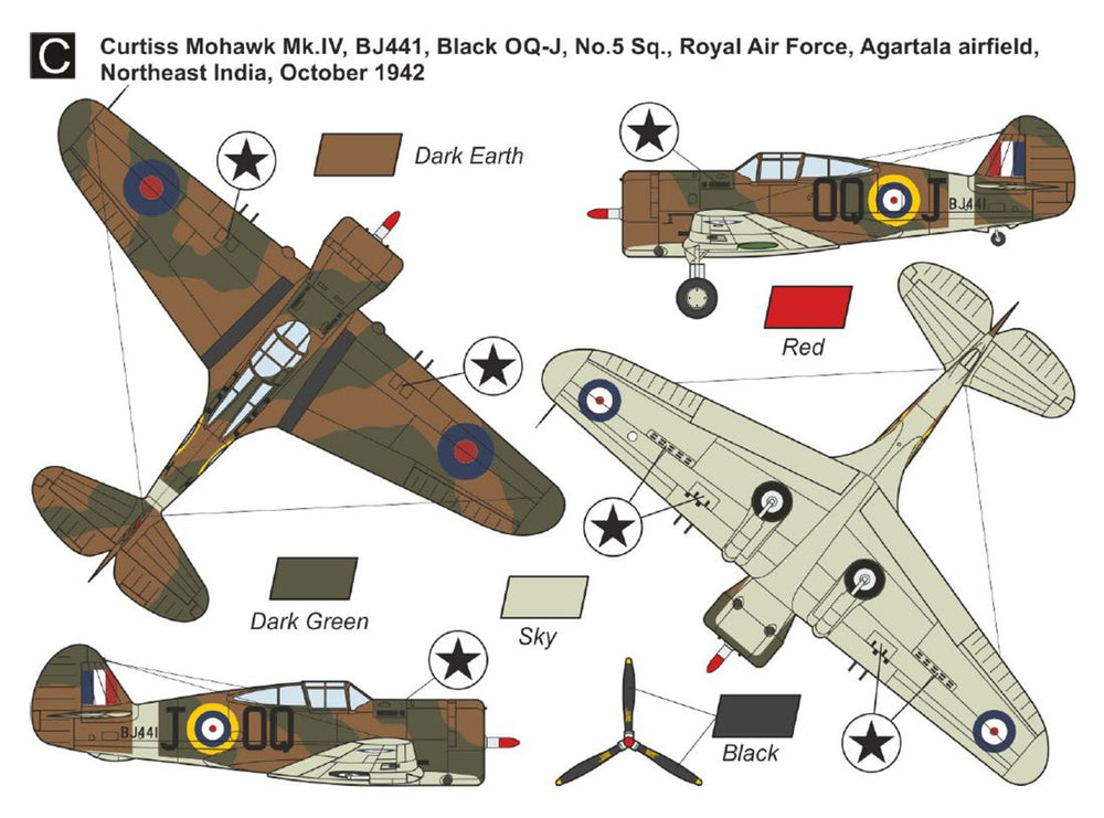 Mark I Models MKM144180 Curtiss H-751/75A-7 Mohawk IV 1:144