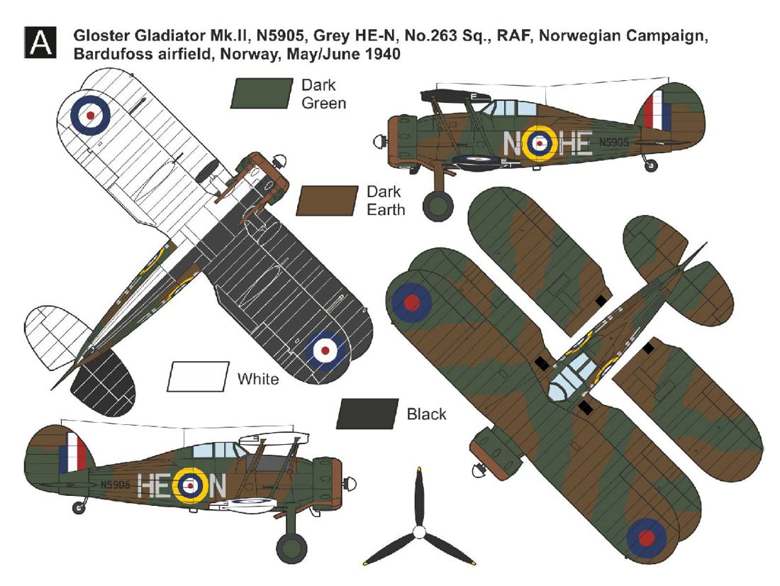 Mark I Models MKM144183 1:144 Gloster Gladiator Mk.I/II Norway Edition