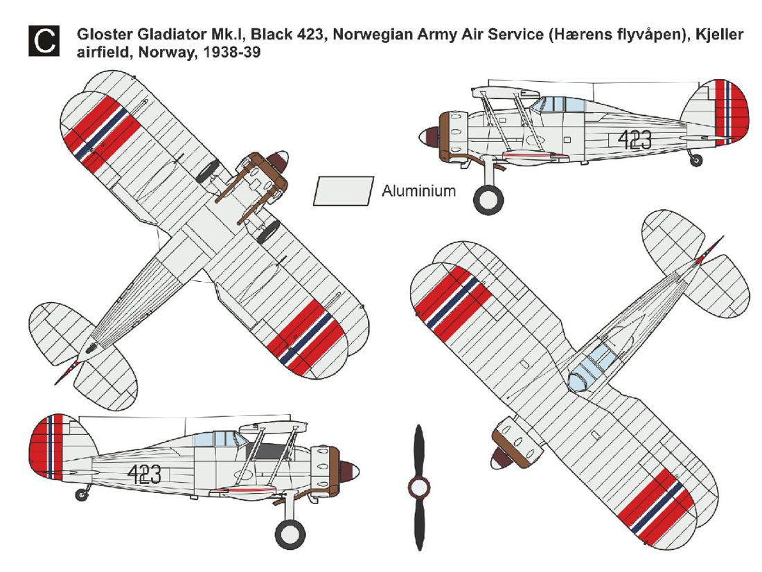 Mark I Models MKM144183 1:144 Gloster Gladiator Mk.I/II Norway Edition