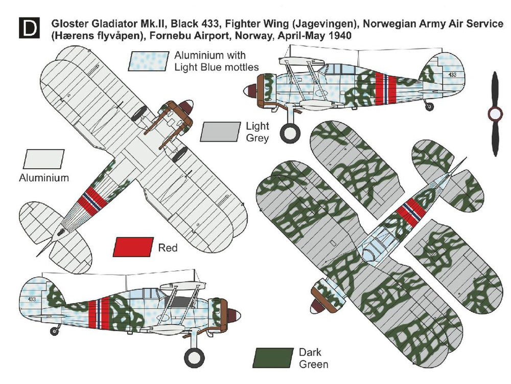 Mark I Models MKM144183 1:144 Gloster Gladiator Mk.I/II Norway Edition