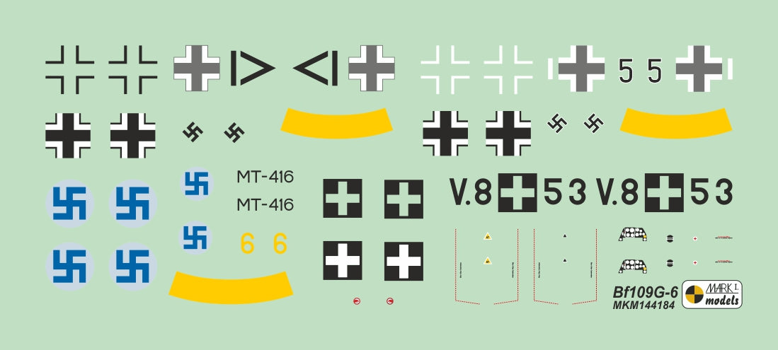 Mark I Models MKM144184 1:144 Messerschmitt Bf-109G-6 'Eastern Front' 2in1