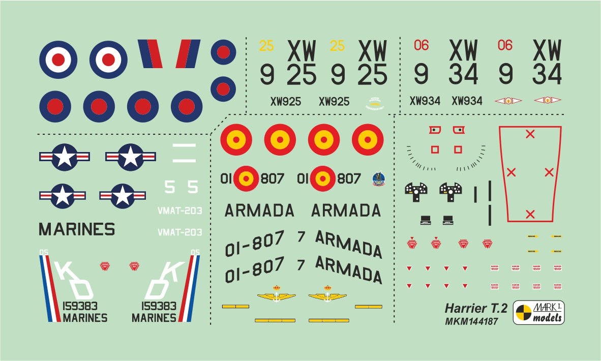 Mark I Models MKM144187 Harrier T.2/TAV-8A/S Tall Fin 1:144