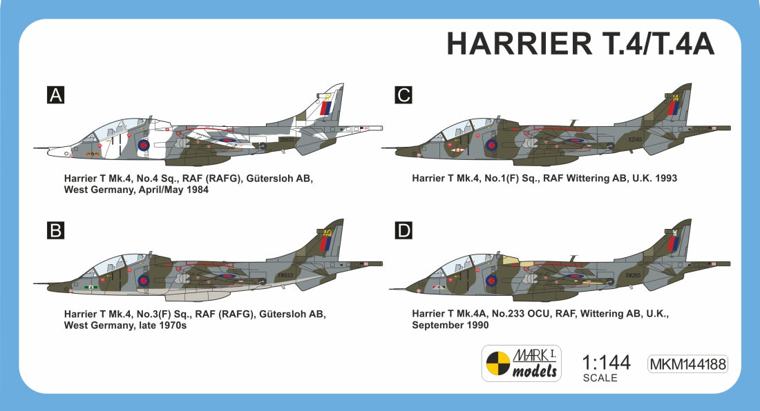 Mark I Models MKM144188 Harrier T.4/4A At Home & Europe 1:144